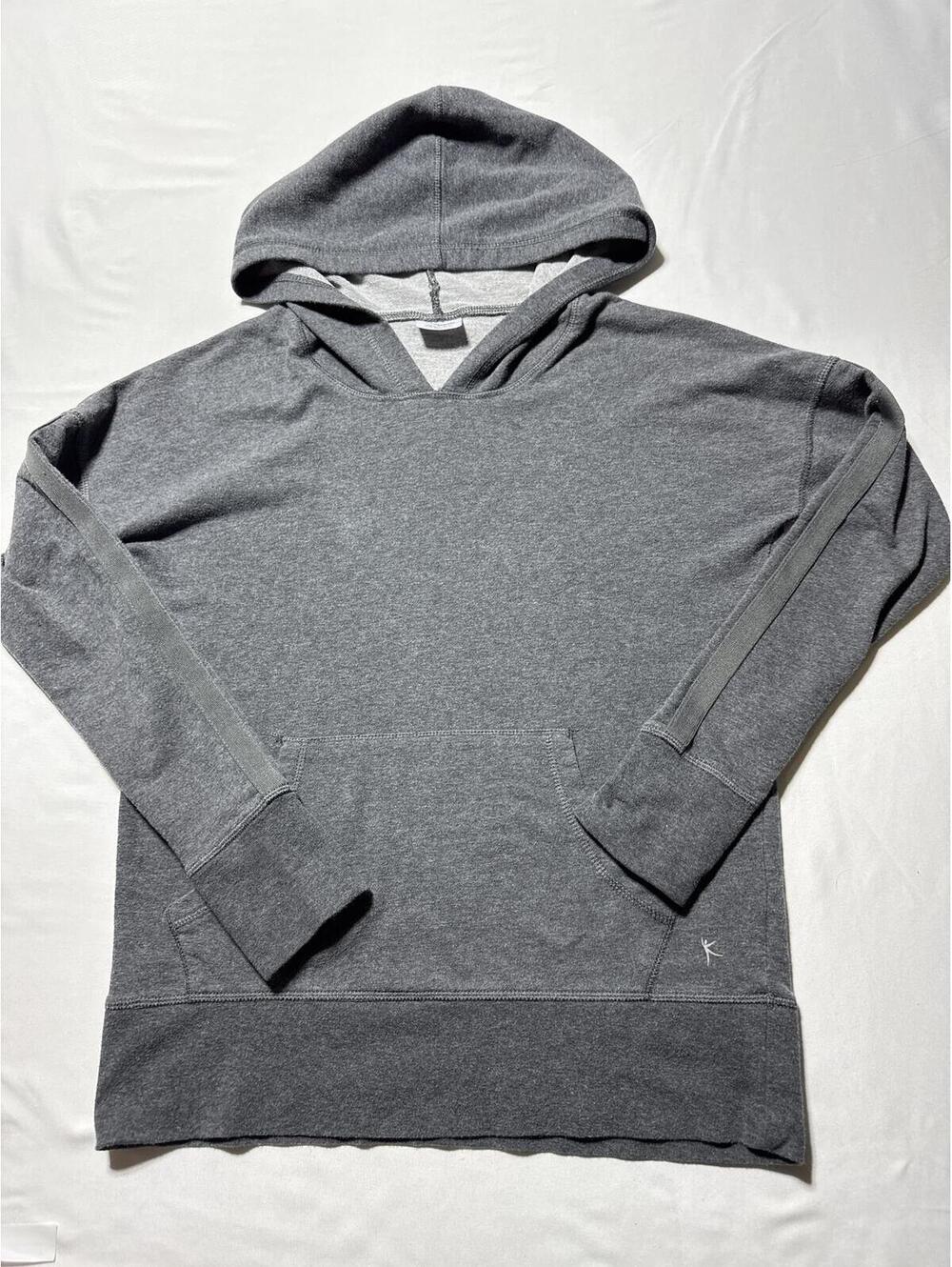 Danskin Now Gray Pullover Hoodie Sweatshirt XS/0-2 Cropped V